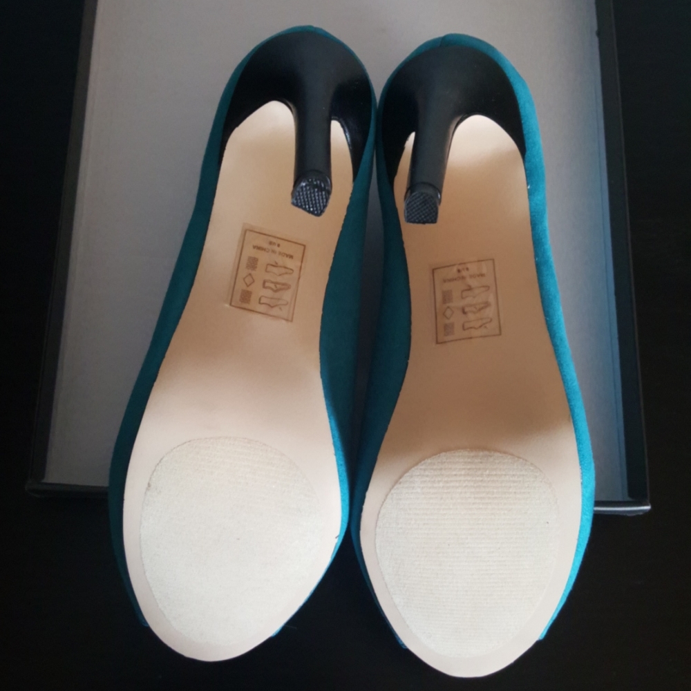 Shoe Dazzle, Teal Peep-Toe Booties, NWOB, Size 8 - Picture 6 of 6